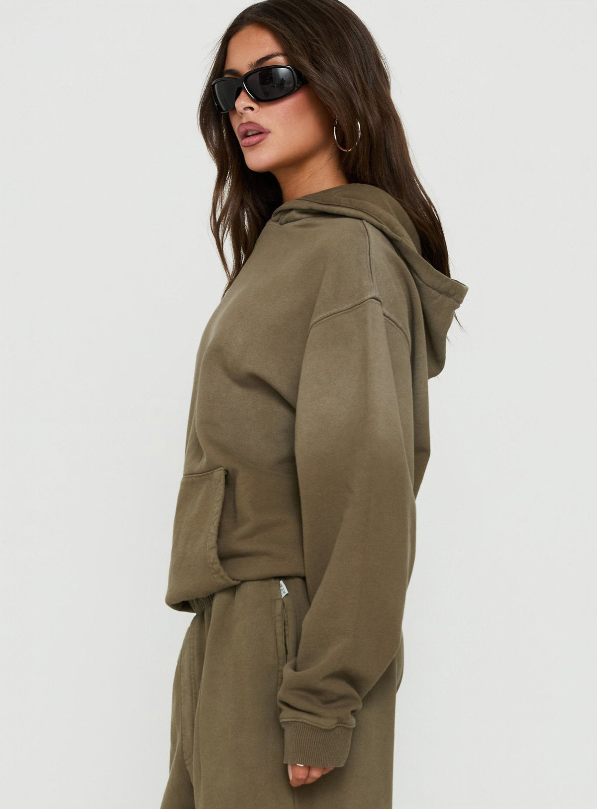 AT Pullover Oversized Hoodie Washed Olive