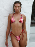 Jenner Tie Side Ruched Bikini Bottom Dusty Rose