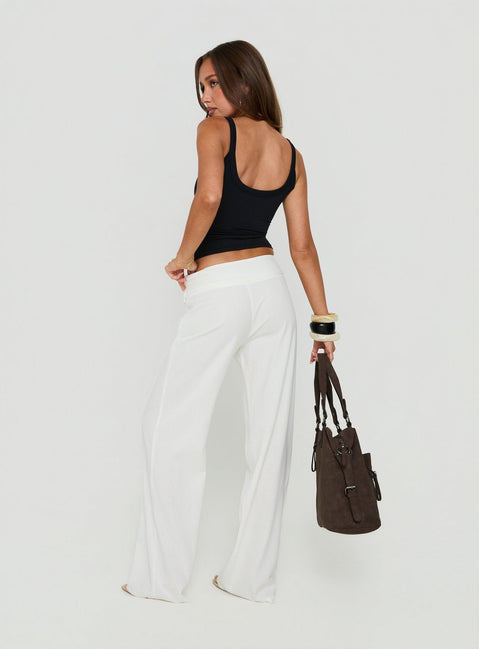 Brea Frill Belted Trousers White