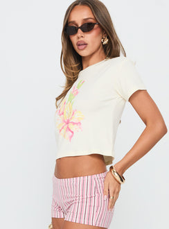Sunday Flowers Graphic Top Cream