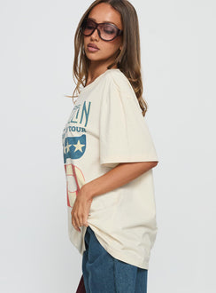 4th July Led Zepplin Oversized Tee White