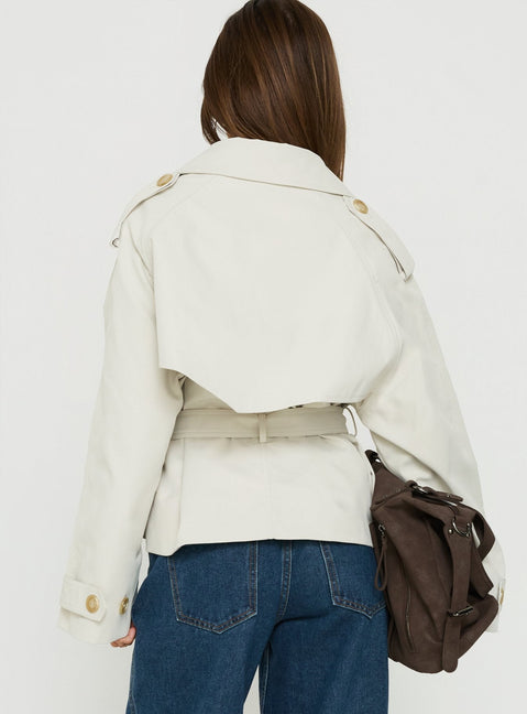 Eldora Cropped Trench Coat Sand