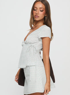 Prominent Wrap Top Green Check