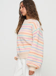 Front view of model wearing  front Harmony Knit Sweater Multi Princess Polly  Long 