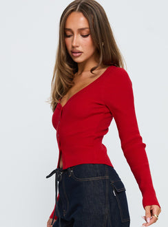 Sorenna Long Sleeve Top Red
