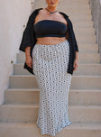 Mercer Linen Blend Maxi Skirt Black / White Curve Princess Polly  Maxi 