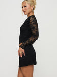 Morgynne Lace V Neck Set Black