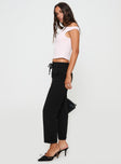 side view of model wearing Princess Polly Tillas Cargo Pants Black 