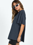 product Princess Polly Full Sleeves Crew Neck  Princess Polly Oversized Tee Squiggle Text Charcoal