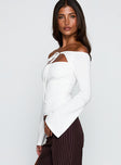 Nevah Long Sleeve Top White