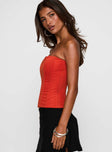 Moneypenny Strapless Top Orange