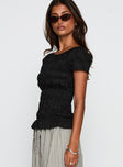 Spoiler Alert Ruched Top Black