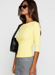 Elaia 3/4 Sleeve Top Yellow