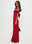 Allured Strapless Maxi Dress Burgundy