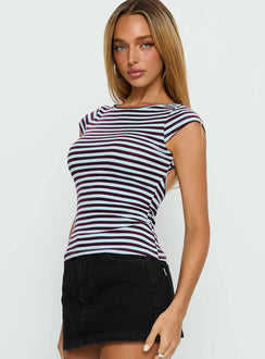 Drives Me Crazy Backless Top Blue Stripe