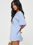 product Princess Polly Half Sleeves Crew Neck  Giddy Up Oversized Tee Blue