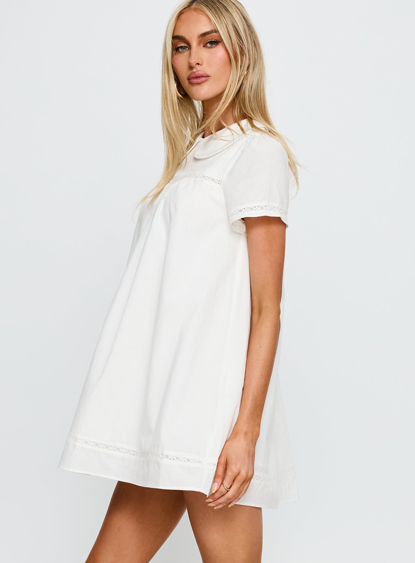 Bethanne Babydoll Mini Dress White