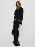 Kester Tie Front Knit Set Black