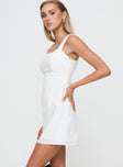 Weavery Mini Dress White