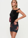   side view of model wearing Princess Polly Idol Mini Skirt Multi Mini Skirts 