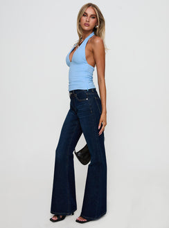 Rearview Low Rise Bootleg Jeans Dark Blue