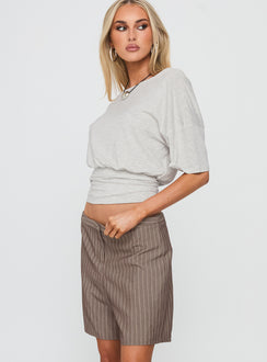 Sarun Short Pinstripe Brown