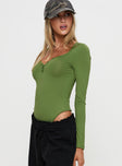 Delgado Long Sleeve Bodysuit Olive