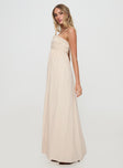 side view of model wearing Princess Polly Love All Around Maxi Dress Cream Square Neck 