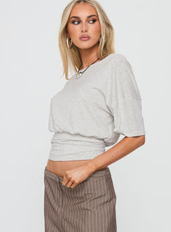 Ashlinn Off Shoulder Drapey Top Grey