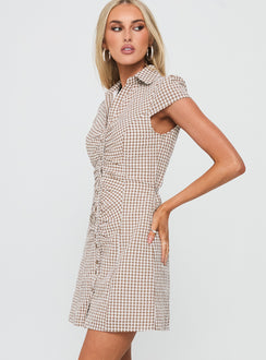 Arianwyn Mini Dress Brown Check