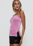 Strutter Strapless Top Velvet Pink