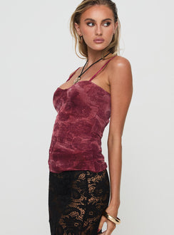 side view of model wearing Princess Polly Solora Top Pink Sleeveless Sweetheart 