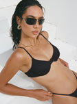 Lolita Underwire Shirred Bikini Top Black