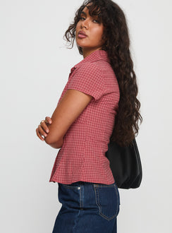 Cottesloe Blouse Top Red Check
