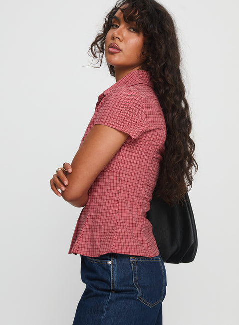 Cottesloe Blouse Top Red Check