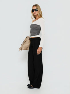 Jordanna Belted Straight Trousers Black