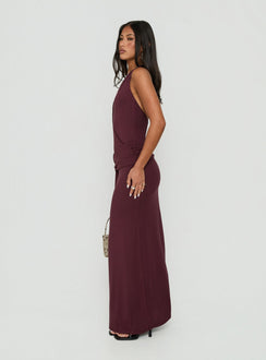 So Major Draped A-Linien Maxikleid Pflaume