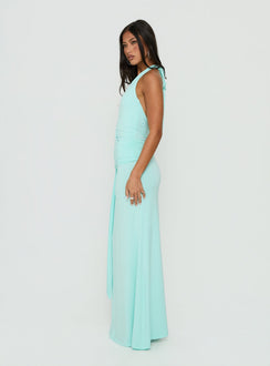 So Major Draped A-Line Maxi Dress Blue