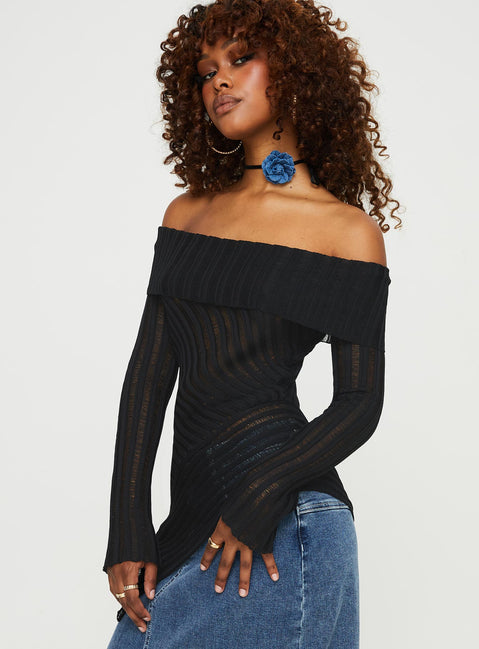 Cloud Sweater Black Princess Polly  Cropped 