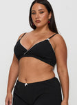 Slumber Jersey Sleep Bralette Black Curve