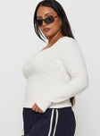 Baseline Long Sleeve Top White Curve