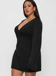 Dafnie Long Sleeve Mini Dress Black Curve