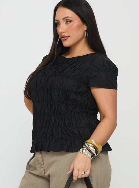 Spoiler Alert Ruched Top Black Curve