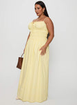 Loralei Shirred Maxi Dress Yellow Curve