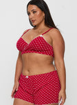 Slumber Pointelle Sleep Bralette Red Curve