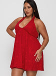 Moriah Halter Mini Dress Red Curve