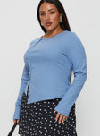 Baseline Button Up Long Sleeve Top Blue Curve