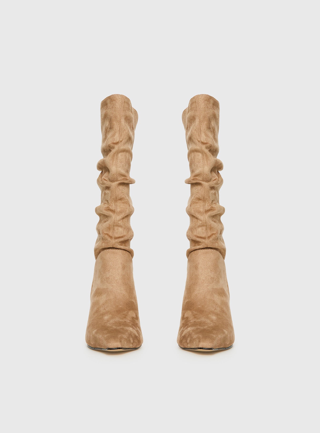 Such A Charmer Faux Suede Scrunch Boot Tan
