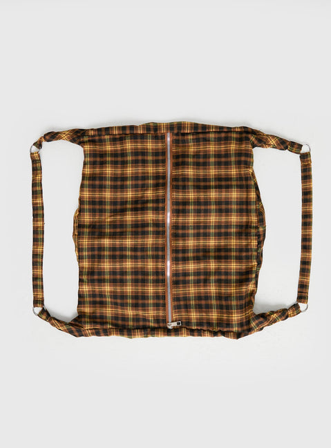 Catch Up Oversized Tote Bag Yellow Check