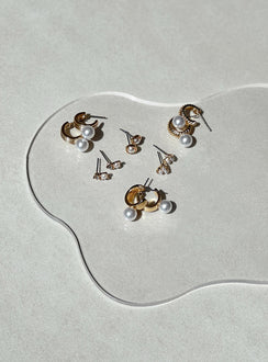 Earring pack  Pack of six, hoop & stud styles, stud fastening, pearl detail